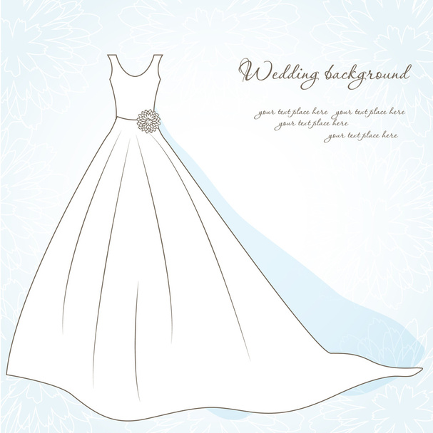 Wedding background with dress - Vector, Imagen