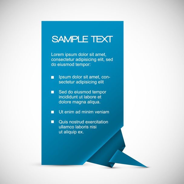Vector Blue card with origami corner - Vector, Image