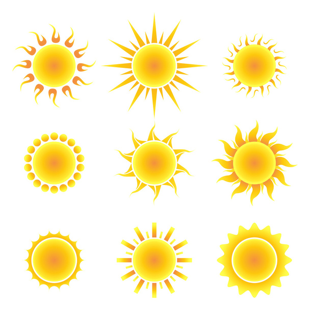 Sun symbol set - Vektör, Görsel