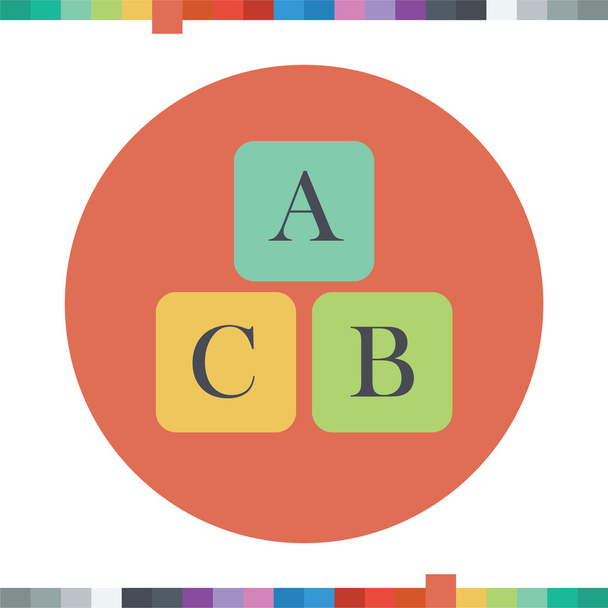 Τρία τετράγωνα με γράμματα Abc εικονίδιο. - Διάνυσμα, εικόνα