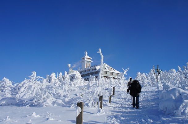 turisté v zimě na na Fichtelberg - Fotografie, Obrázek