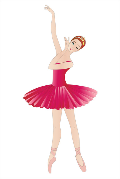Flirtare ballerina in rosso, isolata su bianco
 - Vettoriali, immagini