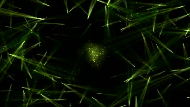 Abstract roterende licht die stralen worden animatie - lus Green - Video