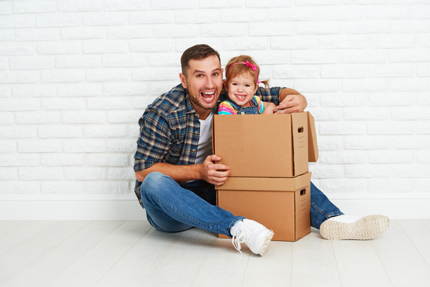 happy family moves to new apartment. - Photo, Image
