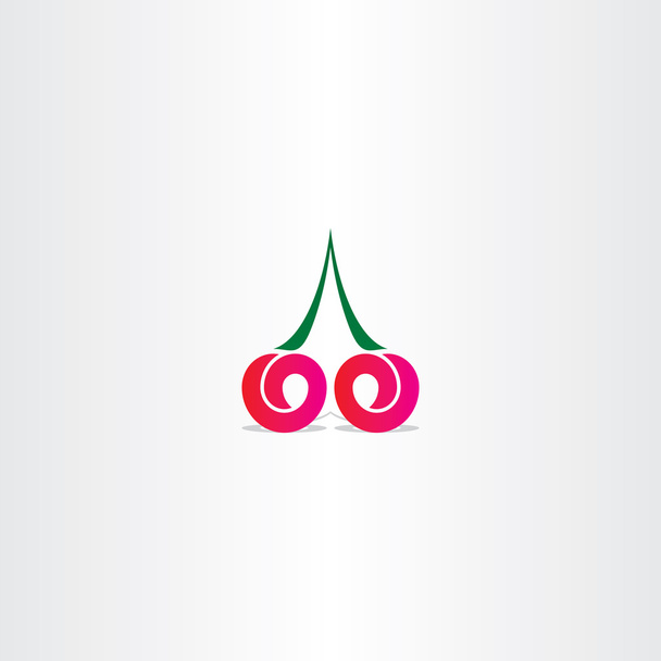 Cherry logo vector gestileerde pictogram ontwerp - Vector, afbeelding