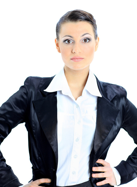 Beautiful business woman nice smiles. isolated on a white background. - 写真・画像