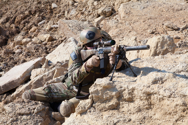 Hadsereg ranger a hegyekben - Fotó, kép