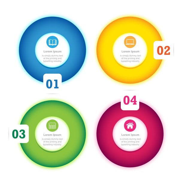Modern Circle Design full color template / can be used for info graphics / numbered banners/ graphic or website layout vector - Vector, Image