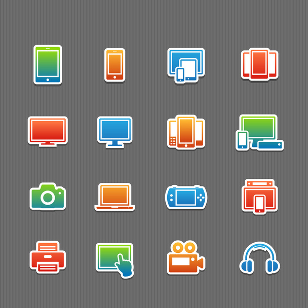 Full color device symbol icon set vector illustration - Vector, Image