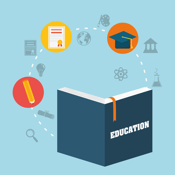 Education and elearning icons - Vector, imagen