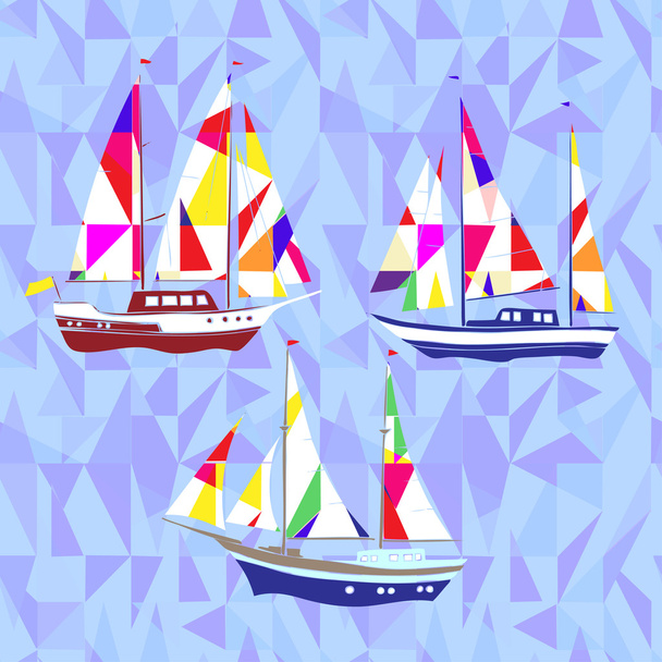 Background with ships - Vector, imagen