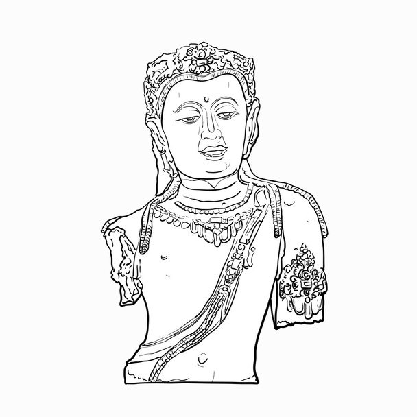 Drawing bust of Bodhisattva Avalokiteshvara - Vector, Image