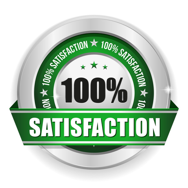 Hundred percent satisfaction badge - Vector, imagen