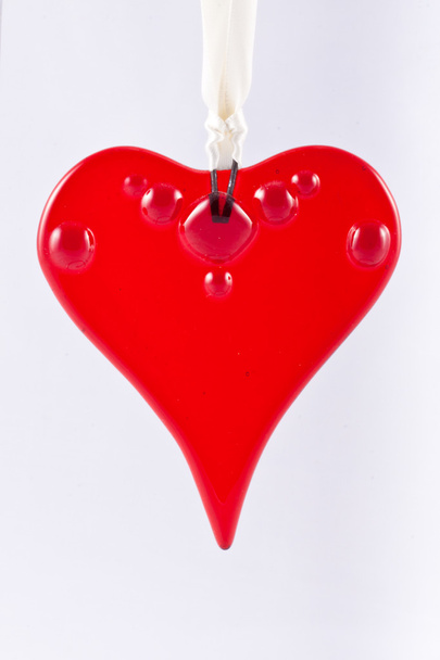 Asma Kırmızı Cam Kalp - Fotoğraf, Görsel