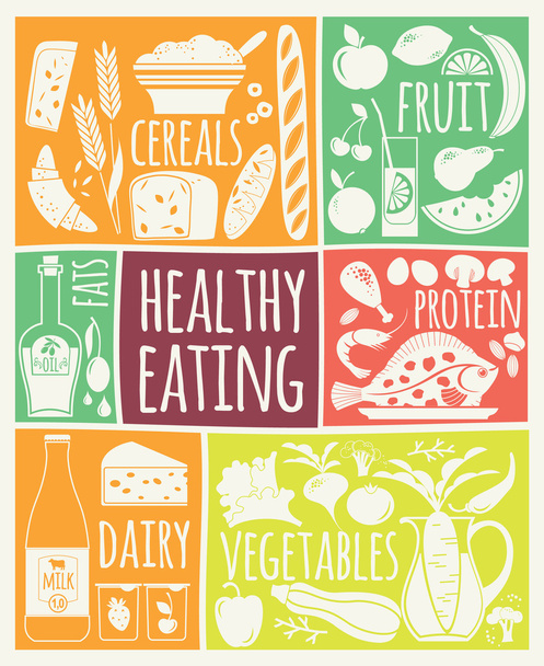 Vector illustration of Healthy Food. - ベクター画像