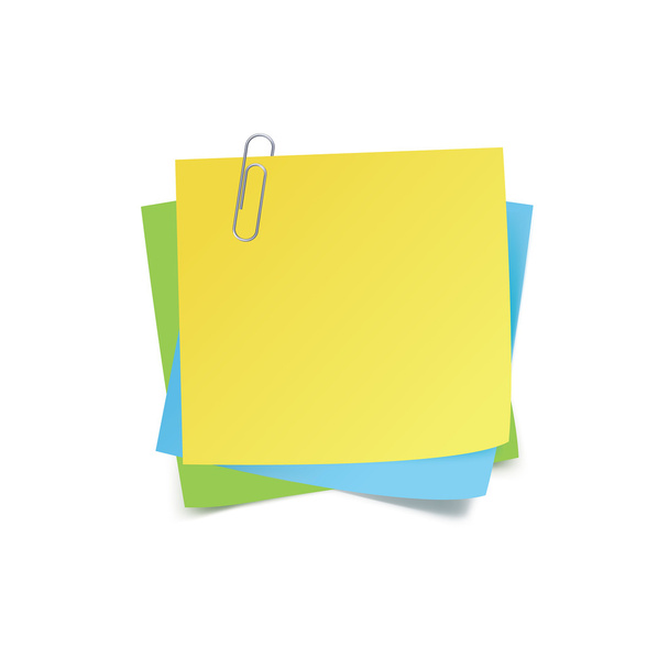 Sticker notes and clip - Vector, Image