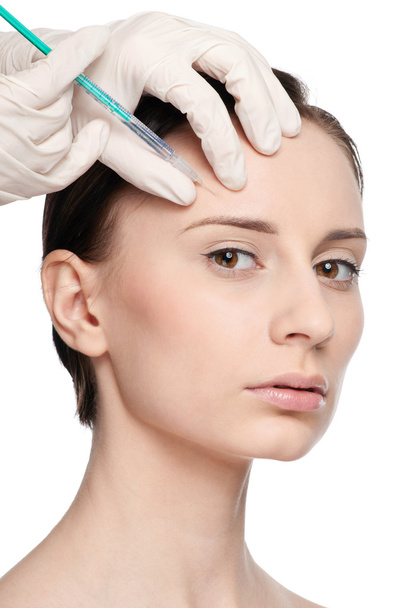 Cosmetic botox injection in the beauty face - Foto, imagen