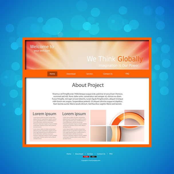 Website design template, easy editable - Wektor, obraz