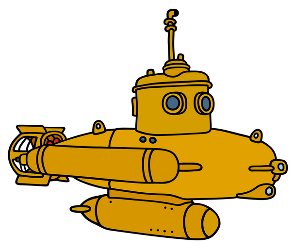 Vetores de Submarino Amarelo Com Conceito Subaquático De