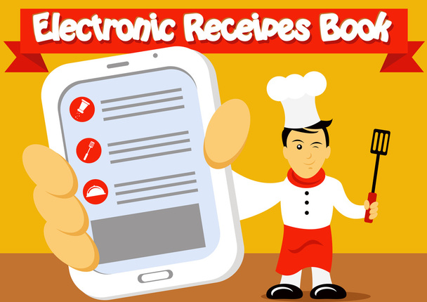 Electronic Recipes Book - Vector, Image