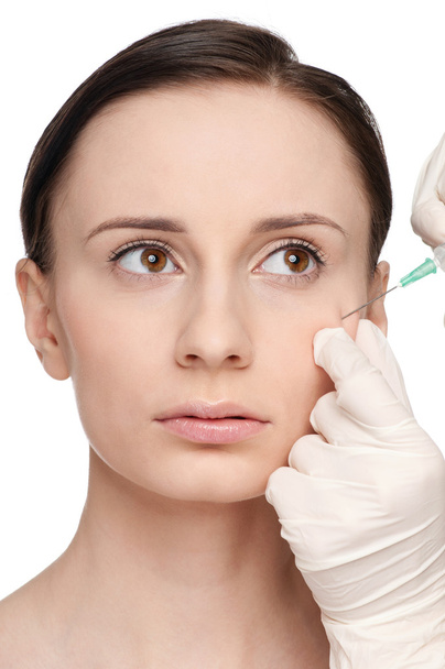 Cosmetic botox injection in the beauty face - Photo, Image
