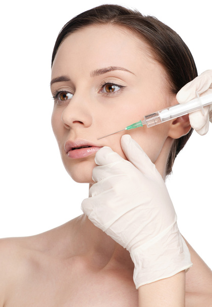 Inyección cosmética de botox en la cara de belleza
 - Foto, Imagen