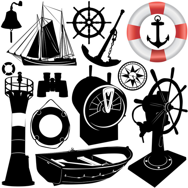 Sailing objects vector - Vector, afbeelding