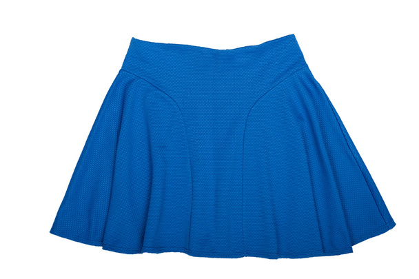Kék Mini szoknya. Elszigetelt fehér background - Fotó, kép