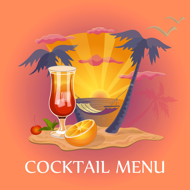 Cocktail menu template - Vektori, kuva