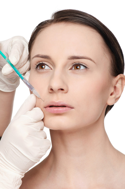 Cosmetic botox injection in the beauty face - Фото, зображення