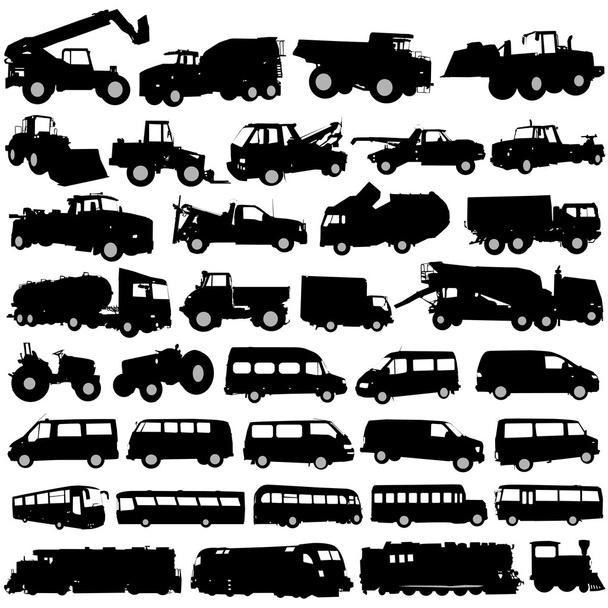 Transportation and construction vehicles - Vector, Image