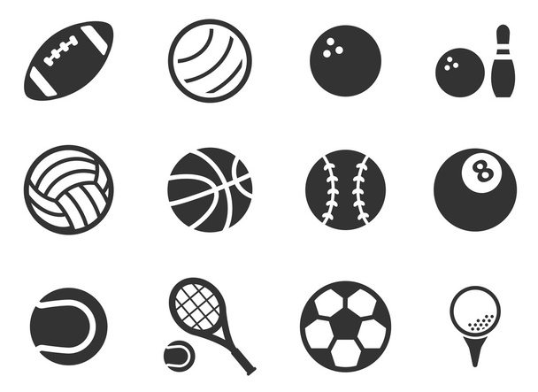 Sport balls gewoon iconen - Vector, afbeelding