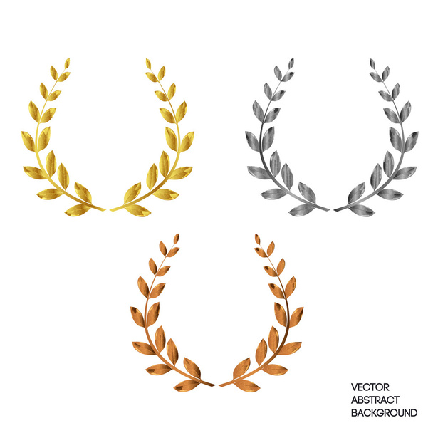 Una serie di tre con corona di alloro: primo, secondo, terzo. Oro, argento, bronzo
 - Vettoriali, immagini