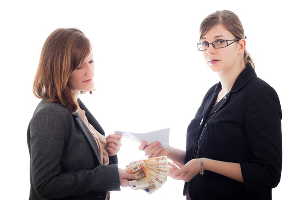 Corrupted business women bribe - Foto, Bild