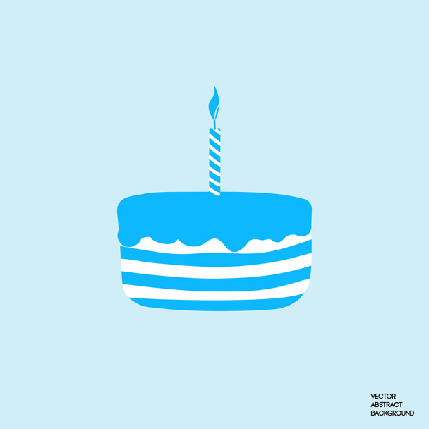 Силует тортів. Торт на день народження. Солодка випічка. Торт зі свічкою. Синій торт
 - Вектор, зображення