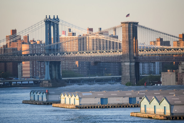 Manhattan Bridge and Brooklyn Bridge - Photo, Image