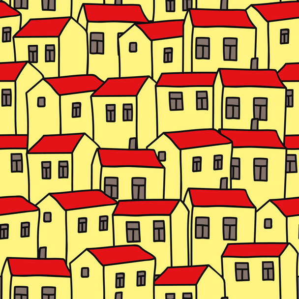 Seamless background houses - Vector, Image