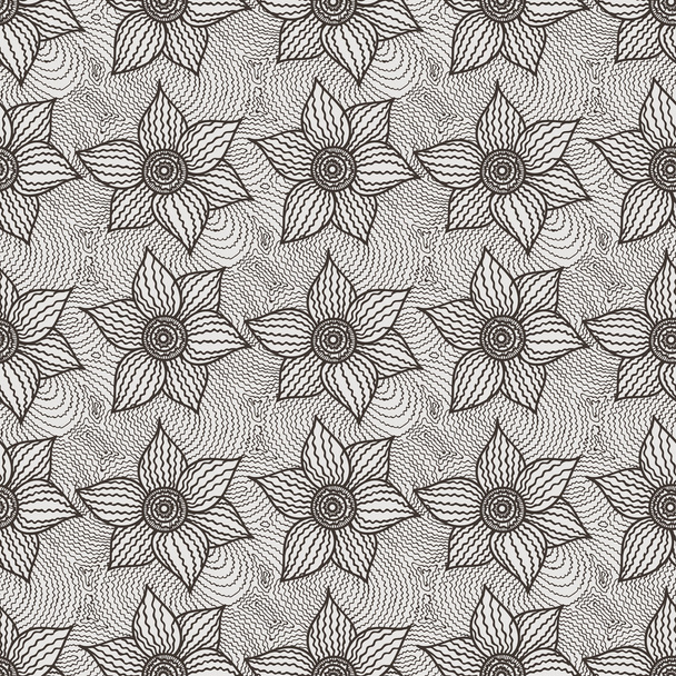 Seamless pattern of hand-drawn flowers - Photo, Image