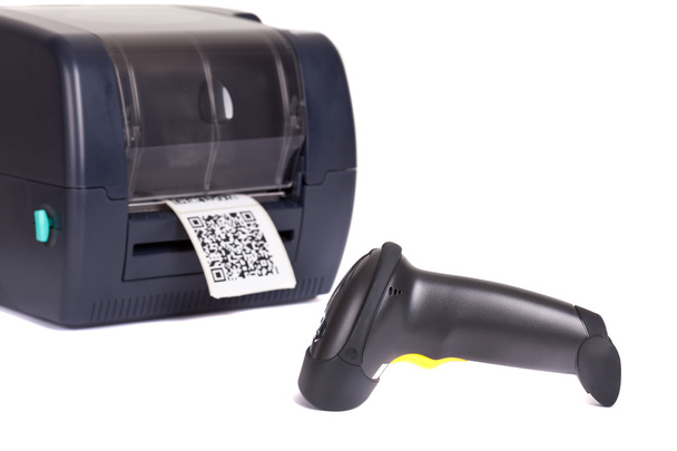 Labelprinter en draadloze barcodescanners - Foto, afbeelding