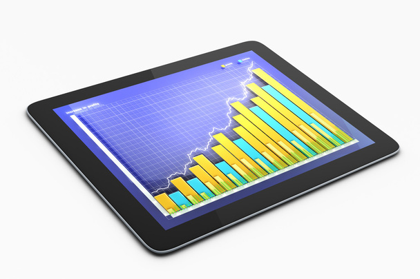 Gráfico de negócios na tela do tablet
 - Foto, Imagem