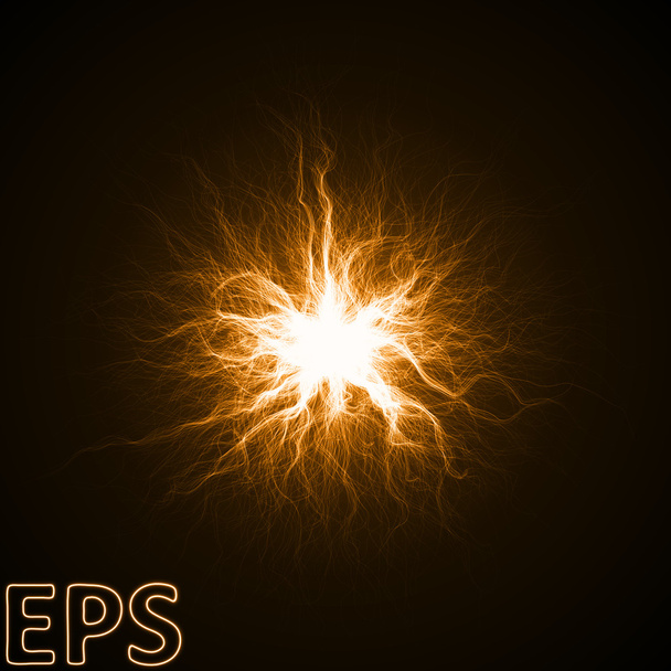 Moment of magical energy explosion. energy veins from center to - Vector, Image