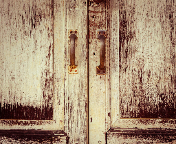 Old painted door with handles - Foto, Bild