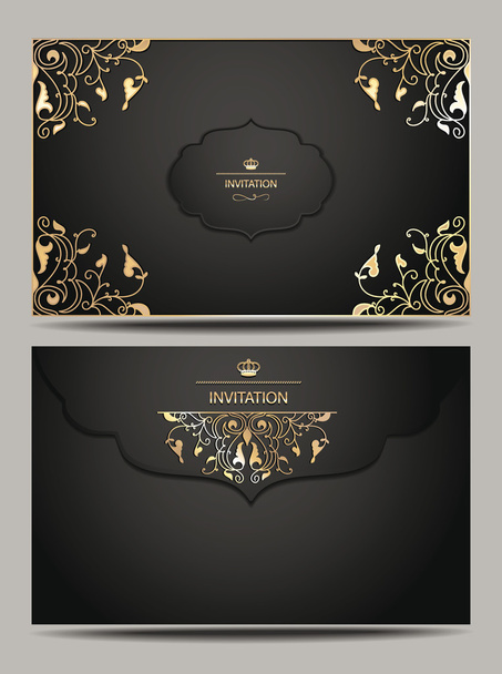 Invitation enveloppe noire et or
 - Vecteur, image