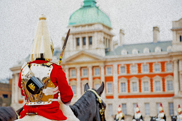 για τη βασίλισσα στο Λονδίνο Αγγλίας άλογο και ιππικό - Φωτογραφία, εικόνα