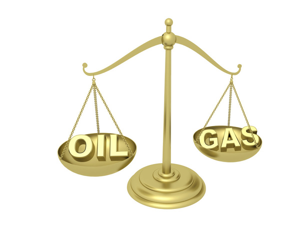 Oil or Gas on the Golden scales - Photo, Image