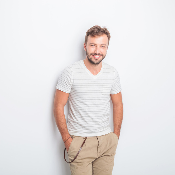 happy young casual man with big smile - Photo, Image