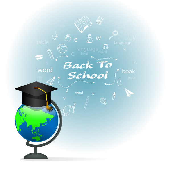 Back to school background with globe - Вектор, зображення