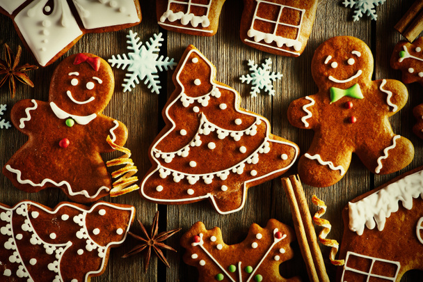 Christmas gingerbread cookies - Photo, Image