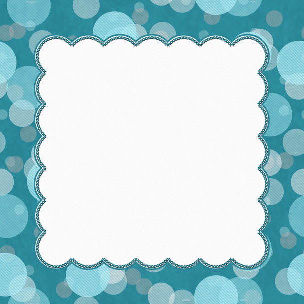 Teal Polka Dot Frame Background - 写真・画像