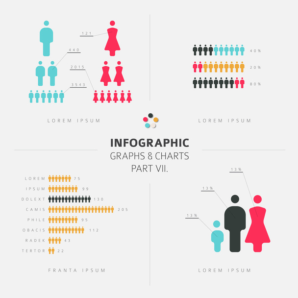 collectie van Infographic mensen elementen - Vector, afbeelding